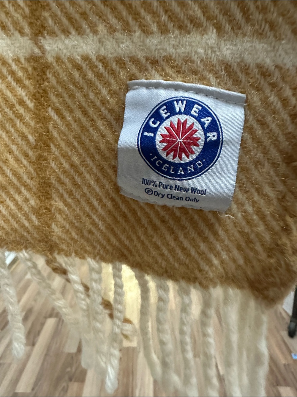 Icewear Yellow & Gray Plaid Wool Wrap - Picture 4 of 4